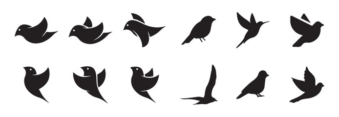 Bird silhouette vector collection. Bird icon. Vector illustration eps 10