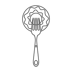 Fork in Donut Sweet Treat Illustration