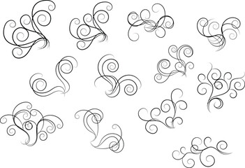 Elegant Swirls and Flourishes Decorative Vector Elements for Design