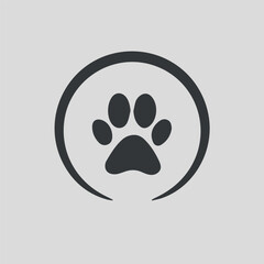 Paw Print Icon Flat Line Art 
