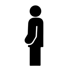Pregnant Woman Silhouette Vector Illustration, Black Icon