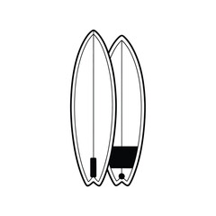 Surfboard Duo Classic Design Illustration