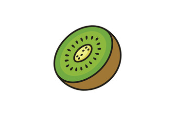 hand drawn kiwi fruit doodle style illustration