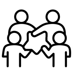 Fototapeta premium Teamwork Collaboration, People Connecting, Vector Illustration