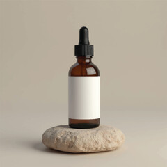 cosmetic tube, cosmetic serum bottle,cosmetic cream jar, transparent bottle placed on rock, without label, realistic cosmetic mockups, shampoo bottle towel, flower, stone, background,3d product render