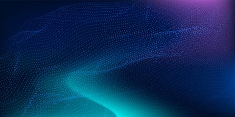 Abstract Waving Particle Technology Background Design. Abstract wave moving dots fbackground design for brochures  flyers particle modern art