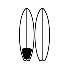 Surfboard Pair Line Art Illustration