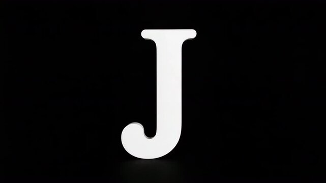 Hand Holding Capital Letter J on Black Background