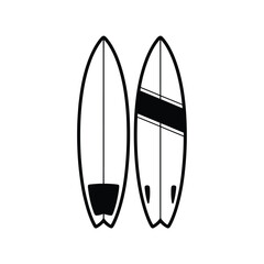 Surfboard Designs Minimalist Line Art Illustrations