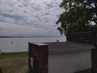 Walking on the shore of Lake Balaton