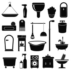 Bathroom elements vector illustration

