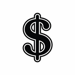 Bold Black Dollar Sign Icon Finance, Money, Currency Symbol