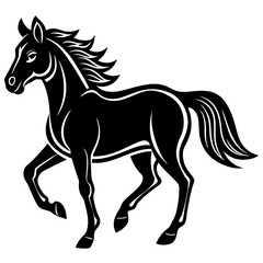Horse running clean vector