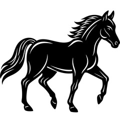 Horse running clean vector