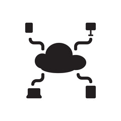 Artificial intelligence cloud connection icon. Cloud icon with neural lines, perfect for AI, machine learning, or smart data visuals.