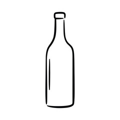 Simple line drawing of an empty glass bottle