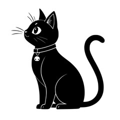 black cat vector illustration