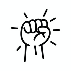 Raised fist icon power strength protest symbol