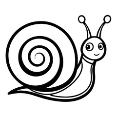 snail on white background