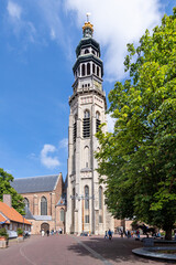 Obraz premium Lange Jan (Tall John) abbey tower in Middelburg, Zeeland, Netherlands