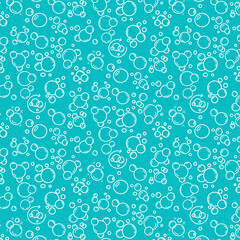 bubbles flat wine icon set hand drawn aquatic blue background seamless pattern