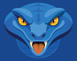 Blue viper snake closeup face