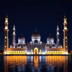 Grand Mosque of Muscat at night, majestic scene, Oman, beautiful