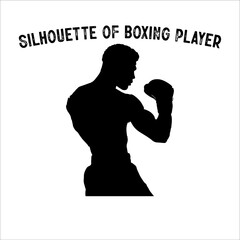 Silhouette of a Boxer in Fighting Stance.