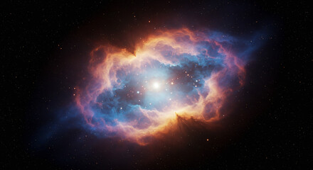 Obraz premium Celestial Dreamscape: Glowing Nebula in Cosmic Sky