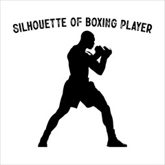 Silhouette of a Boxer in Fighting Stance.