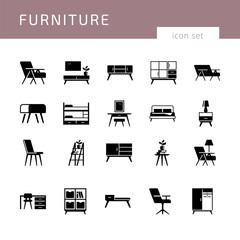 Furniture Icon Set Vector