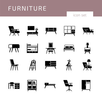 Furniture Icon Set Vector