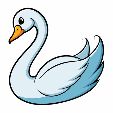 create a "swan" clean vector shape on whait backraund