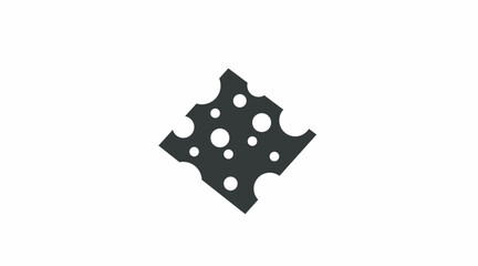 Cheese Icon. Vector isolated editable black and white linear illustration of a slice of Cheese.