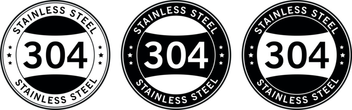 black and silver stainless steel 304 quality badges in round design used for durable product labeling	
