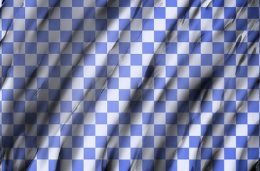 blue mosaic background, Realistic blue and white checkered textile pattern with soft shadows and folds, creating a fabric-like surface. Ideal for backgrounds, textile designs, digital mockups