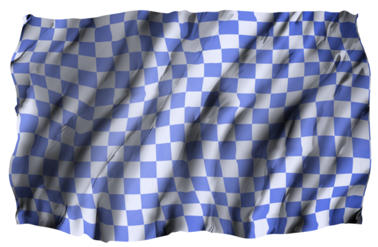 Realistic blue and white checkered textile pattern with soft shadows and folds, creating a fabric-like surface. Ideal for backgrounds, textile designs, digital mockups, and abstract themes - Powered by Adobe