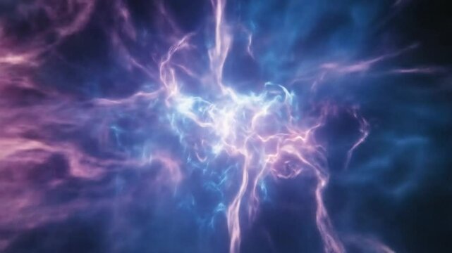 Abstract swirling clouds of vibrant purple and blue hues