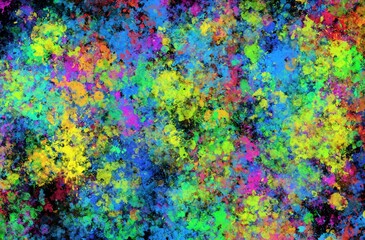 A vibrant and dynamic abstract background featuring colorful paint splatters and brush strokes. This high-resolution image is perfect for creative projects, digital art, posters, and design templates