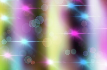 A vibrant abstract background featuring colorful light flares, bokeh circles, and smooth gradient transitions. Ideal for creative design projects, digital wallpapers, event posters