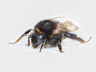 Bourdon des pierres (Bombus lapidarius) photographié en macro