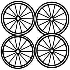 Fototapeta premium Vintage vector illustration of a lemon bicycle wheel with slices, a retro symbol of sport and transport