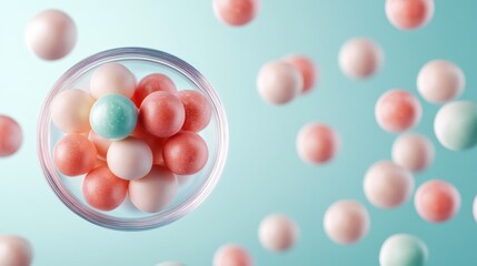 A glass bowl filled with colorful bubble gum balls presents a playful and vibrant tapestry. The scattered gum balls evoke nostalgia and joy, inviting cheerful memories.