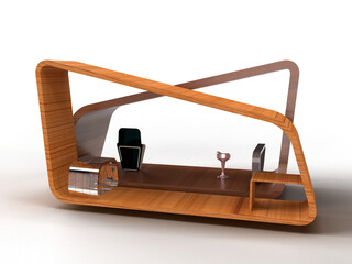 Minimalist Loop Lounge Design. Modern Exhibition Booth.