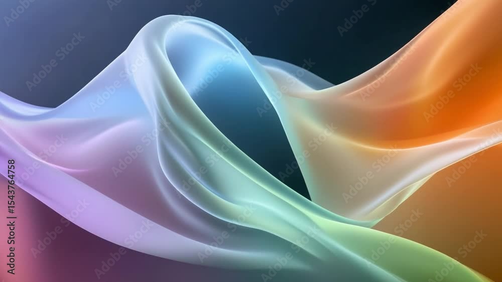Poster Abstract Wave of Color: An exquisite abstract composition, showcasing a fluid wave of blended hues that dance gracefully across the frame, creating a sense of movement and serenity.