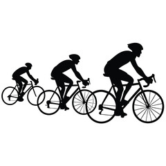 Obraz premium A striking silhouette of a cyclist on a bicycle captures the essence of sport and activity