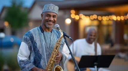 Musicians Performing Live at a Charity Cookout Event