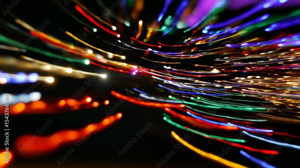 Poster A dynamic blur of lights, creating an abstract and visually captivating background for the New Year's celebration.
