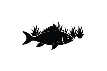 algae-fish-black-silhouette-isolated-vector.eps