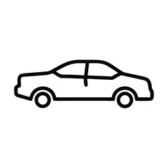 Car transport line icon. Transportation vehicle sign. Driving symbol. Quality design element. Classic style car transport. Editable stroke.